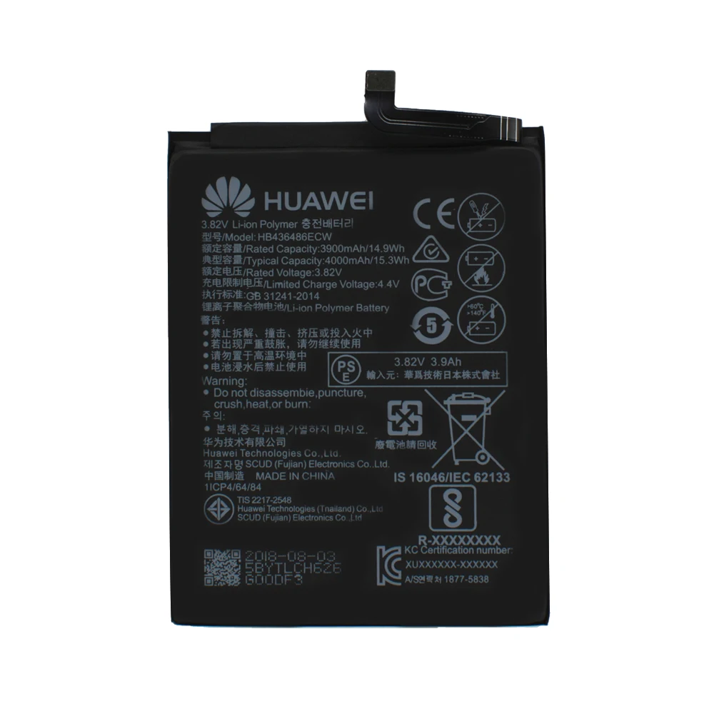 Оригинальный аккумулятор Hua Wei HB436486ECW для Huawei mate 10 Mate pro lite X ALP AL00 batteria Akku 4000