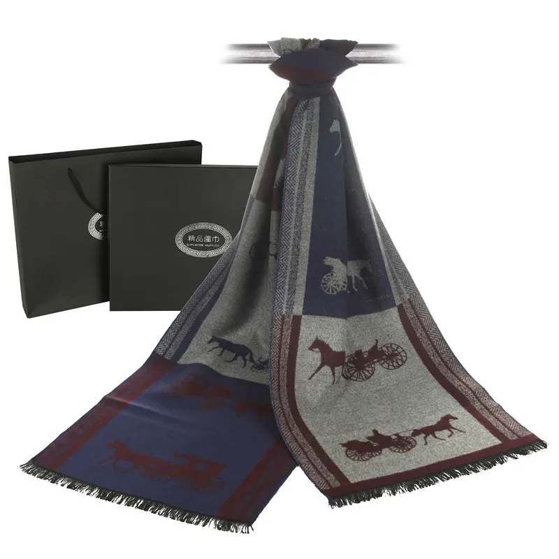 Новинка Осень-зима мужской шарф в полоску для отдыха европейском и американском