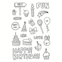 cartoon birthday party transparent clear stamp diy decorative diary journal craft scrapbooking rubber stamps stationery