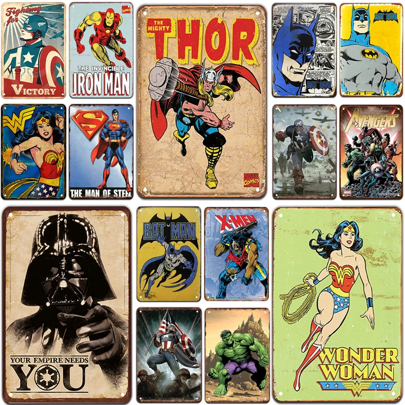 Металлическая табличка супергероя винтажная жестяная вывеска Шикарный декор