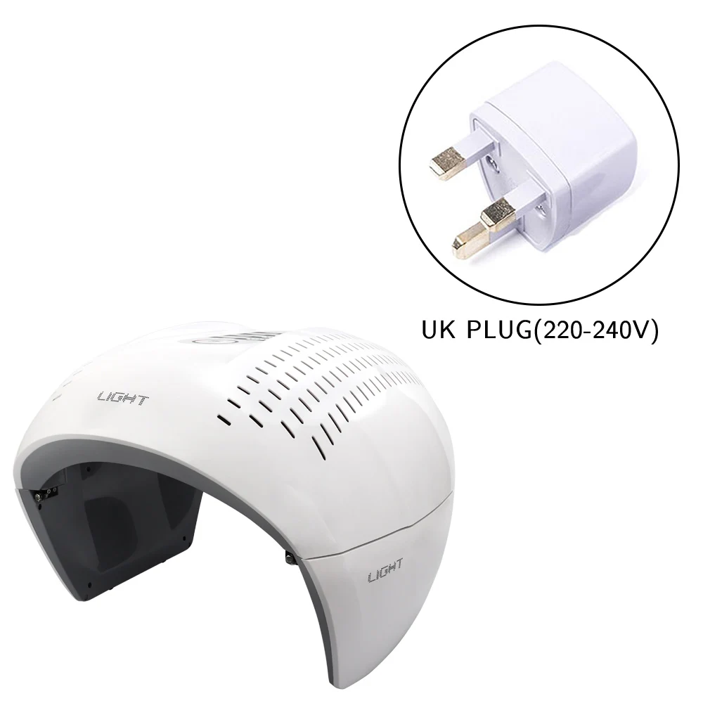 UK Plug 7 цветов PDF светодиодный светильник терапия маска для лица Омоложение кожи фотонное устройство спа средство для удаления акне против морщин красный светильник для ухода за кожей - Цвет: UK Plug