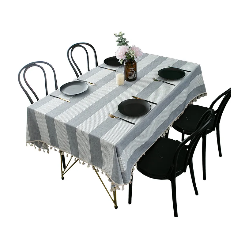 

Linen Europe Waterproof Tablecloth Square Modern Simple Table Cover Lace Plaid Design Toalha De Mesa Table Cloth Party EC50ZB