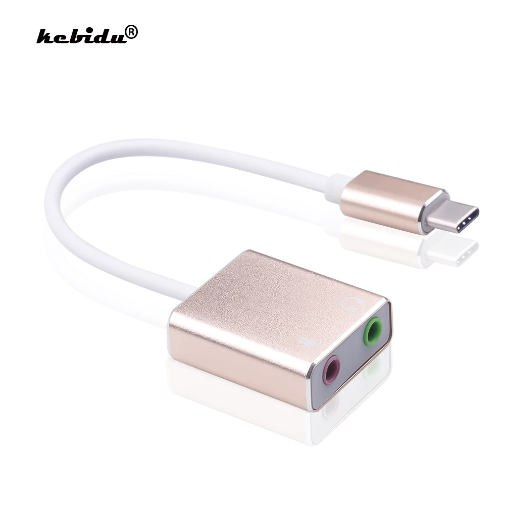 Внешняя звуковая карта USB Type C с разъемом AUX 3 5 мм адаптер для наушников