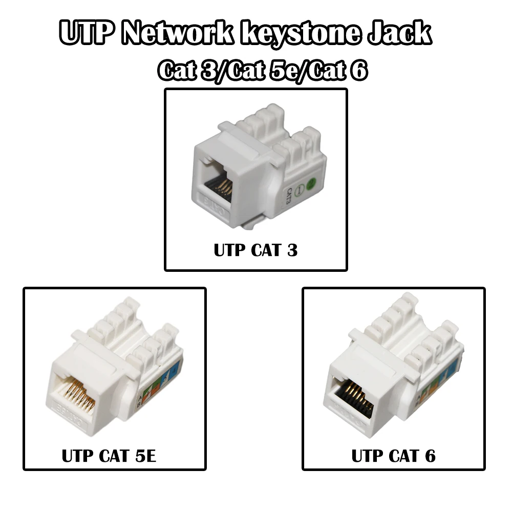 10 шт./лот UTP сети Keystone Jack Кот 3/Cat 5e/Cat 6 RJ 11/ 45 Порты и разъёмы Fluke Тесты Ethernet для патч
