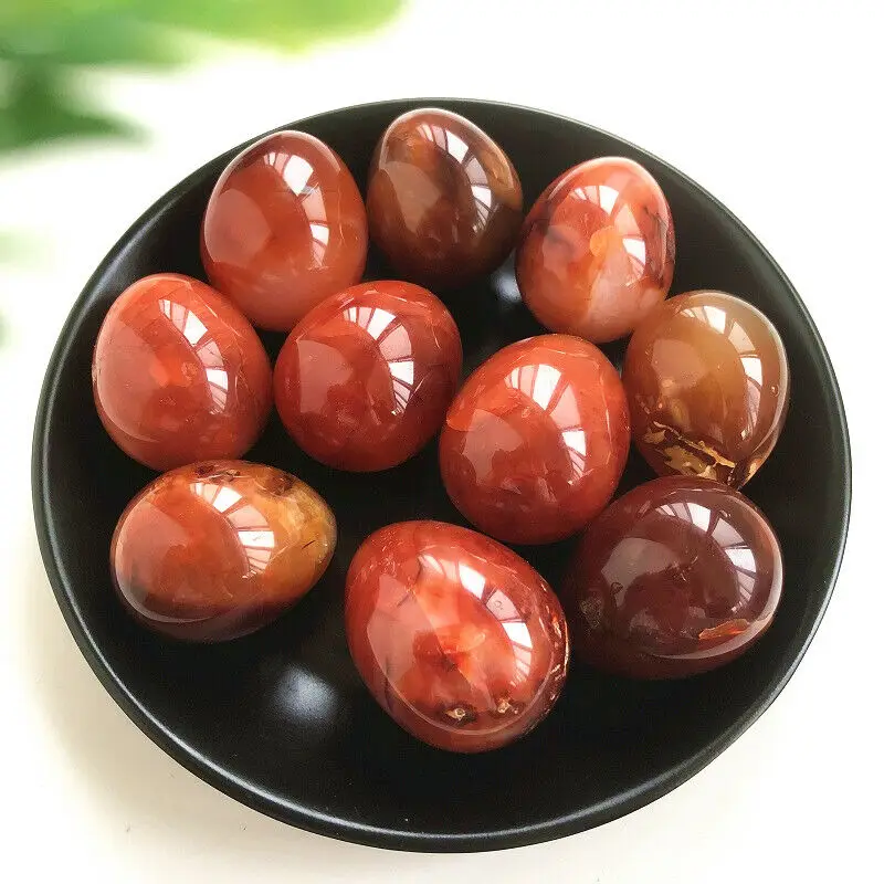 Оптовая продажа 1 шт. натуральный красочный красный оранжевый сердолик агат яйцо
