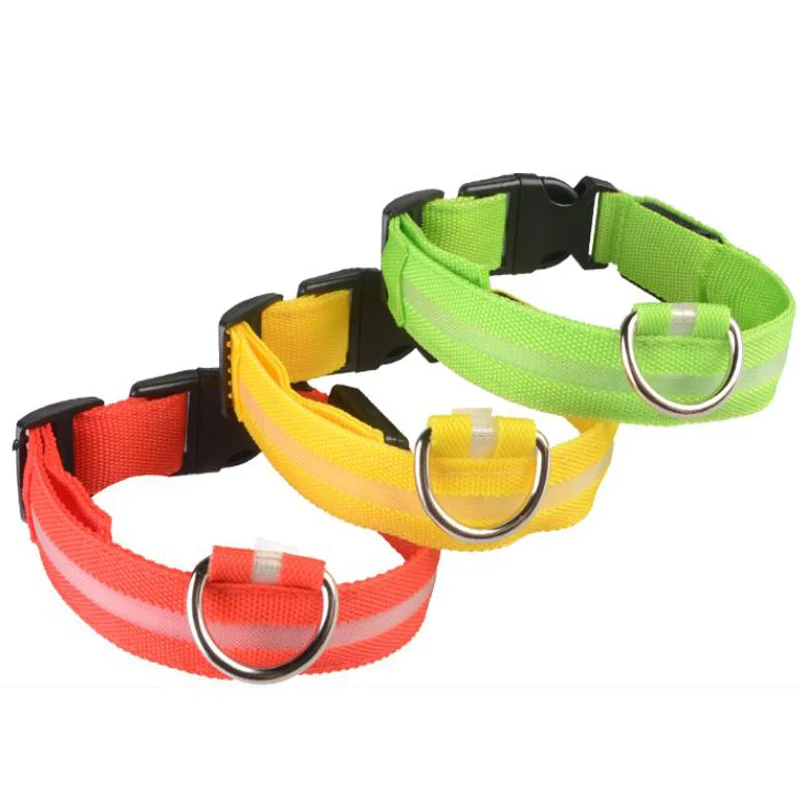 Светодиодный ошейник для собак светится в темноте поводок люминесцентные