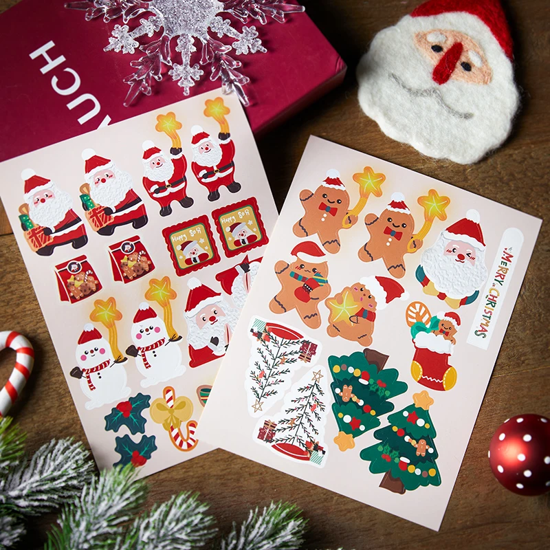 

140 шт., декоративные наклейки в виде Санта-Клауса