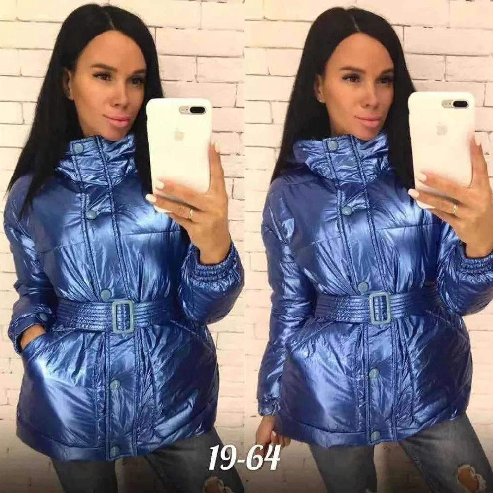 Блестящая Серебристая зимняя куртка для женщин, зимнее пальто с поясом, хлопковая стеганая Женская куртка-бомбер с капюшоном, Abrigos Mujer Invierno
