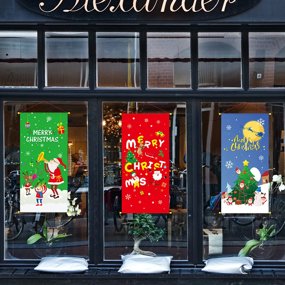 

33-дюймовые подвесные рождественские украшения для окон, внешний флаг, фотоэльфы для дома и офиса, Рождество, Новый год 2023
