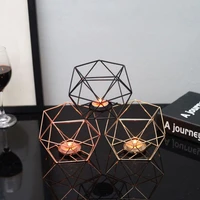 nordic style geometric iron candlestick candle holders home wall romantic durable candlesticks wedding home decoration craft