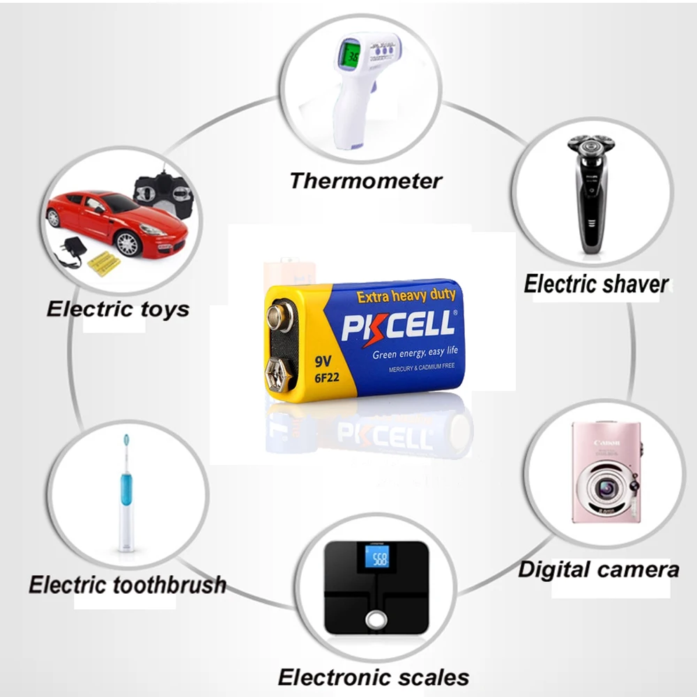 5 шт. электронный термометр сверхмощный 9В 6F22 сухая батарея углеродный цинк