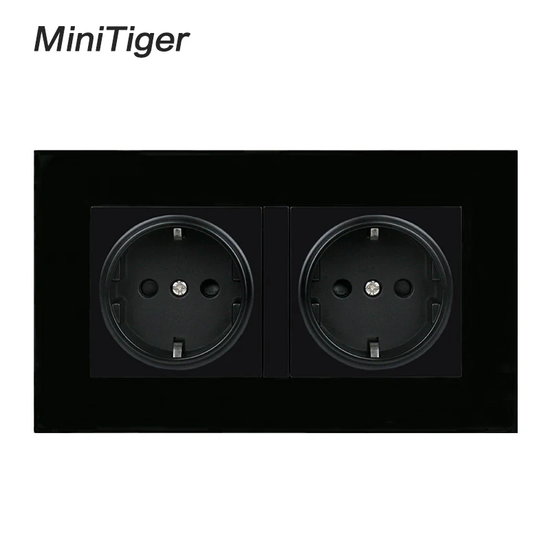 Высококачественная настенная розетка Minitiger с двойным заземлением из золота и