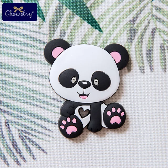 Pink Panda Новинка, 1 шт., детский медведь, силиконовый прорезыватель, ожерелье, силиконовый кулон для грызунов, BPA бесплатно, детская игрушка для кормления, пустышка, цепочка, крошечные стержни, товары, игрушки - Цвет: Pink Panda