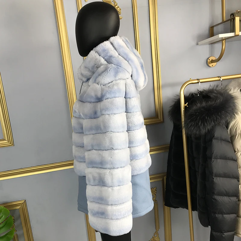 Пальто из натурального кроличьего меха зимняя женская новая модная стеганая