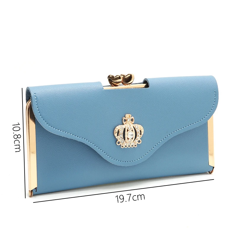 Женский Длинный кошелек для мелочи Кожаный клатч с застежкой и отделением