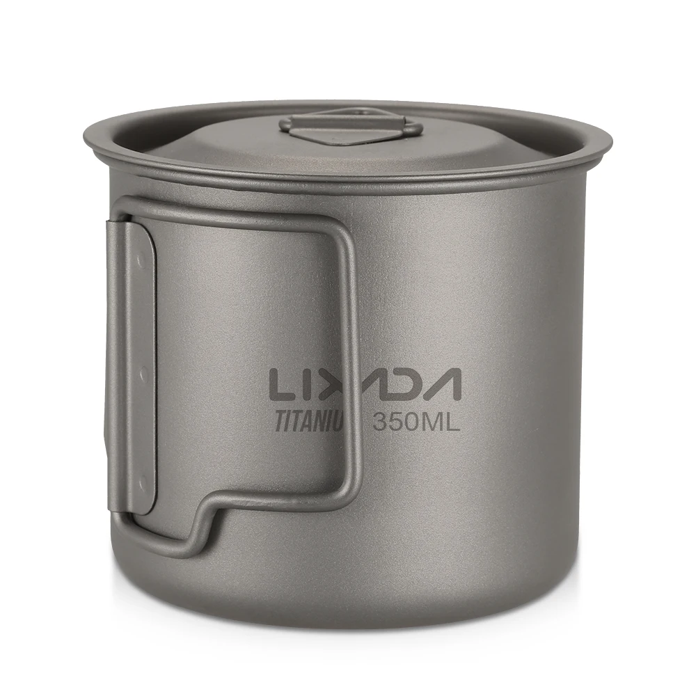 Lixada Titanium Pot кружка для воды с крышкой Ручка Складная ложка вилка наружные кружки