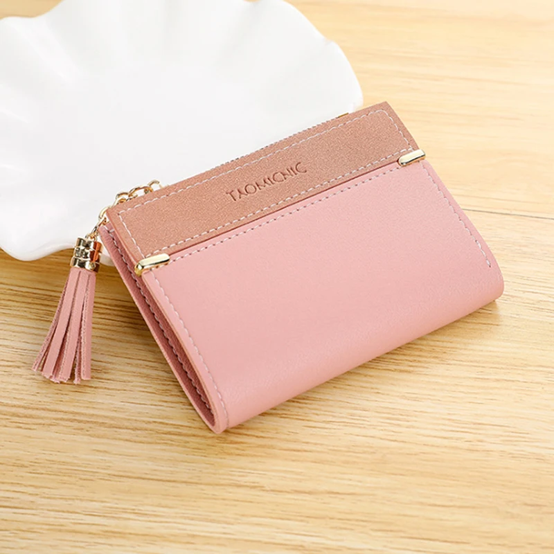 Новый женский кошелек из искусственной кожи с кисточками короткий для девушек