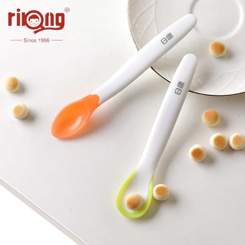 Rikang детская ложка Мягкая силиконовая детские столовые приборы температурная