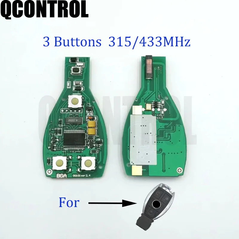 QCONTROL умный ключ печатная плата работает для Mercedes Benz поддерживает NEC и BGA тип автомобильный пульт дистанционного управления 2000 год