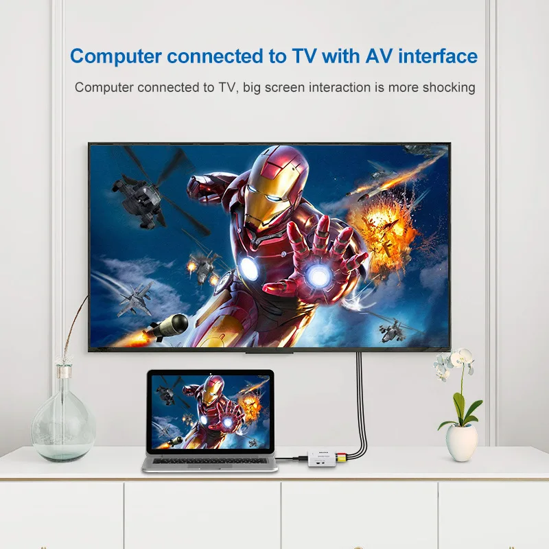 Felkin HDMI в AV преобразователь коробка RCA AV/CVSB L/R 1080P видео HDMI2AV Поддержка NTSC PAL выход