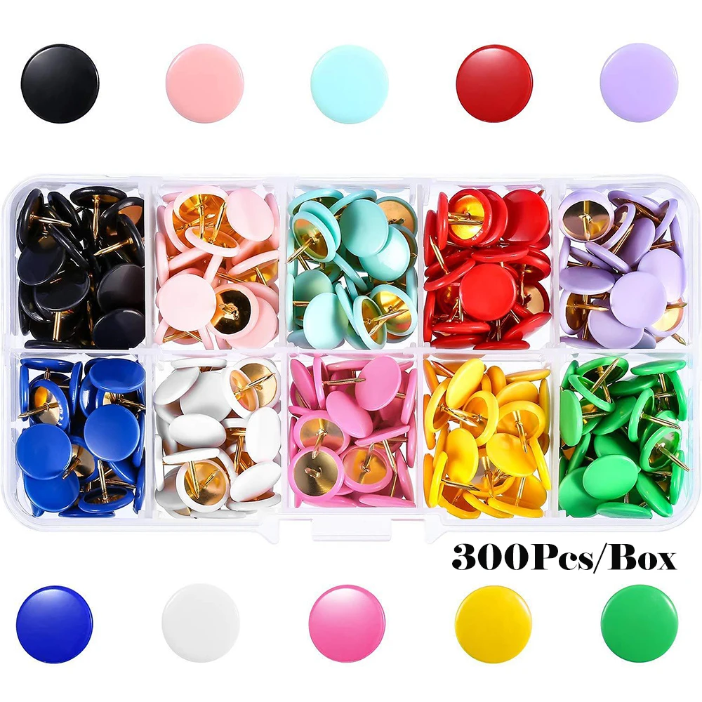 300PCS/BOX Color Pushpin Set DIY Work Accessories for Home Office School