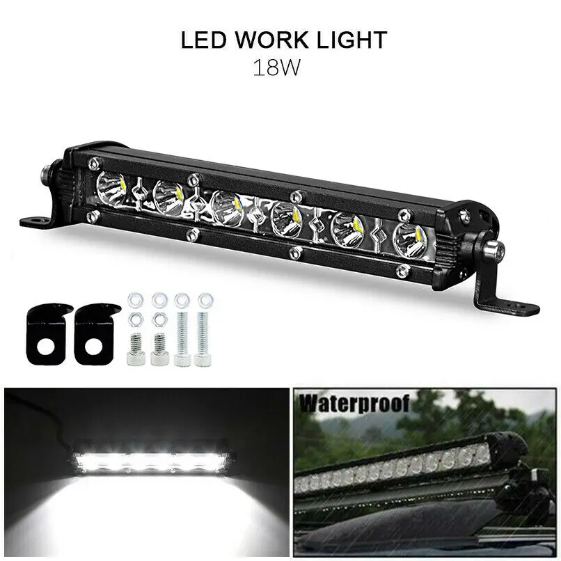 7 дюймовый Светодиодный точечный светильник 18 Вт тонкая Однорядная