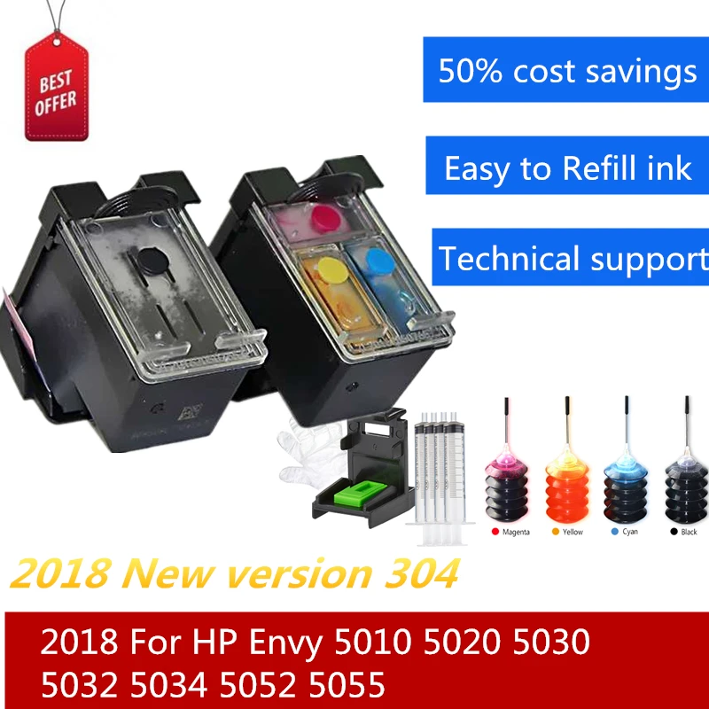 GraceMate новая версия 304 совместимый многоразовый картридж для hp Deskjet Envy 2620 2630 2632 5030 5020 5032 3720 3730 5010