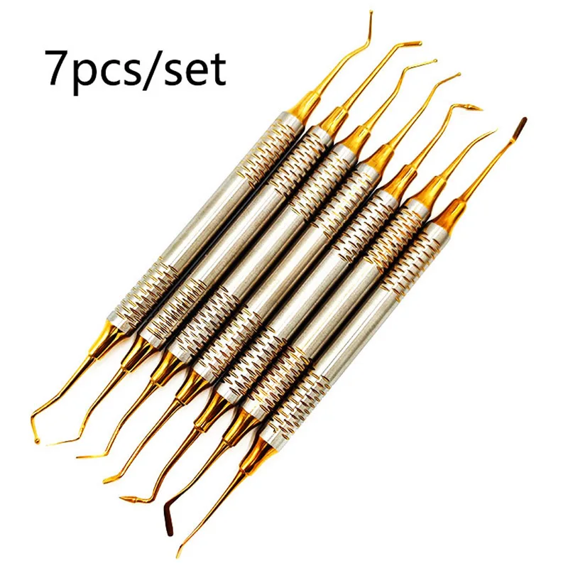 7 шт./набор пластиковые шпатели с титановым покрытием|Базовый стоматологический