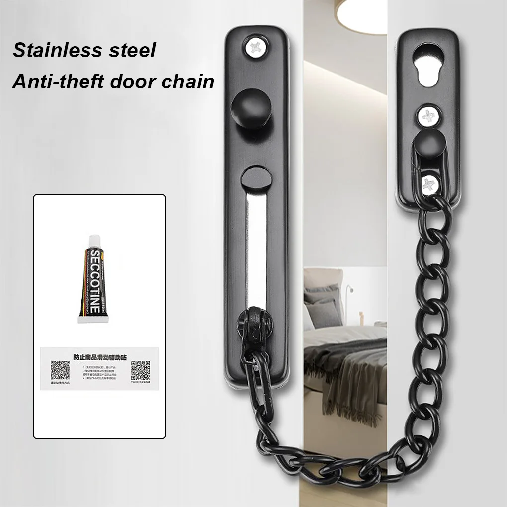 

Chain Latch Stainless Steel Door Security Lock Anti-Theft Window Gate Latch House Safety Door Lock Security Chain Lock Hardware