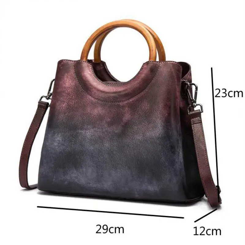 

Bestform 2021 New Retro Handmade Genuine Leather Shoulder & Crossbody Bags Leisure Women Handbags Casual Tote Messenger Bag