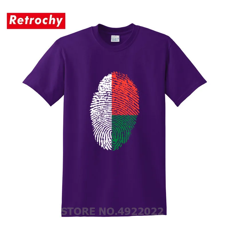 Мадагаскарский флаг отпечаток пальца повседневные мужские футболки Забавный