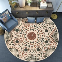 retro european classical folk style pattern chair round living room bedroom anti skid floor mat carpetcustom size