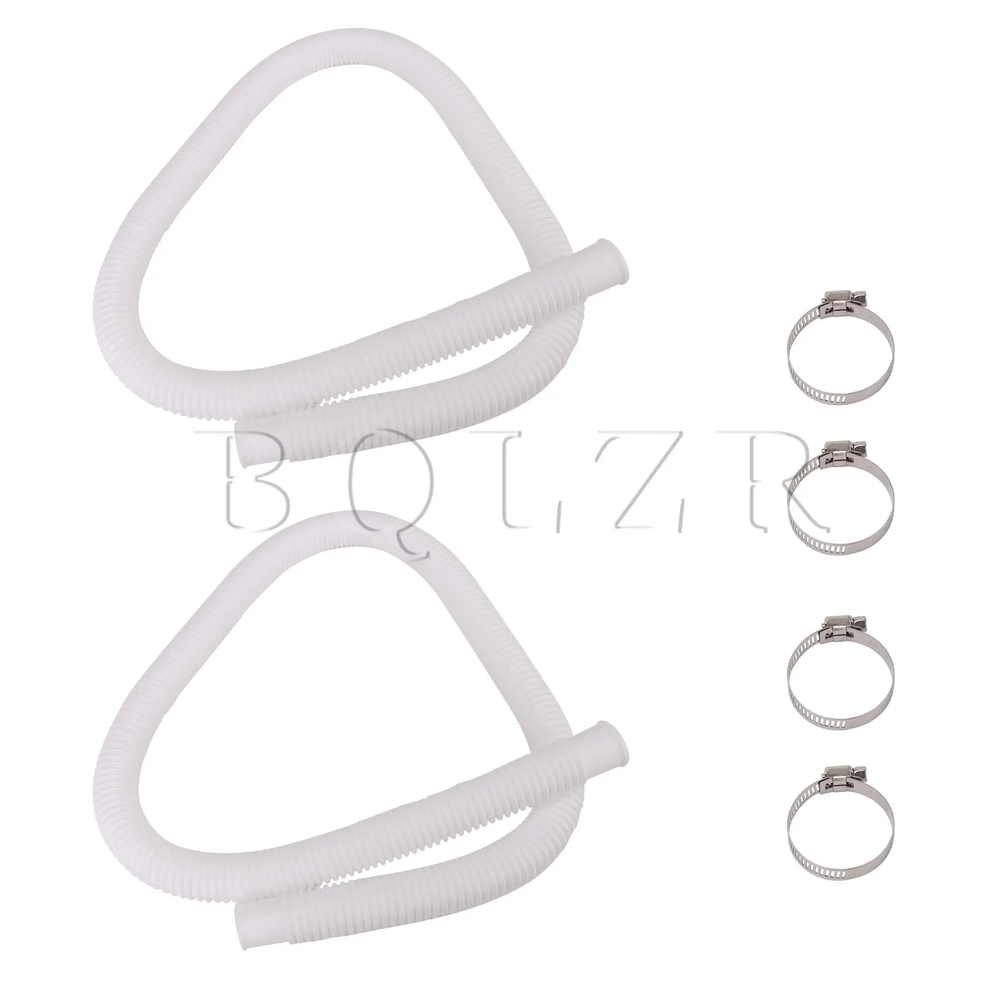 

BQLZR Swimming Pool Pump Replacement Hose with Metal Button White Pack of 2