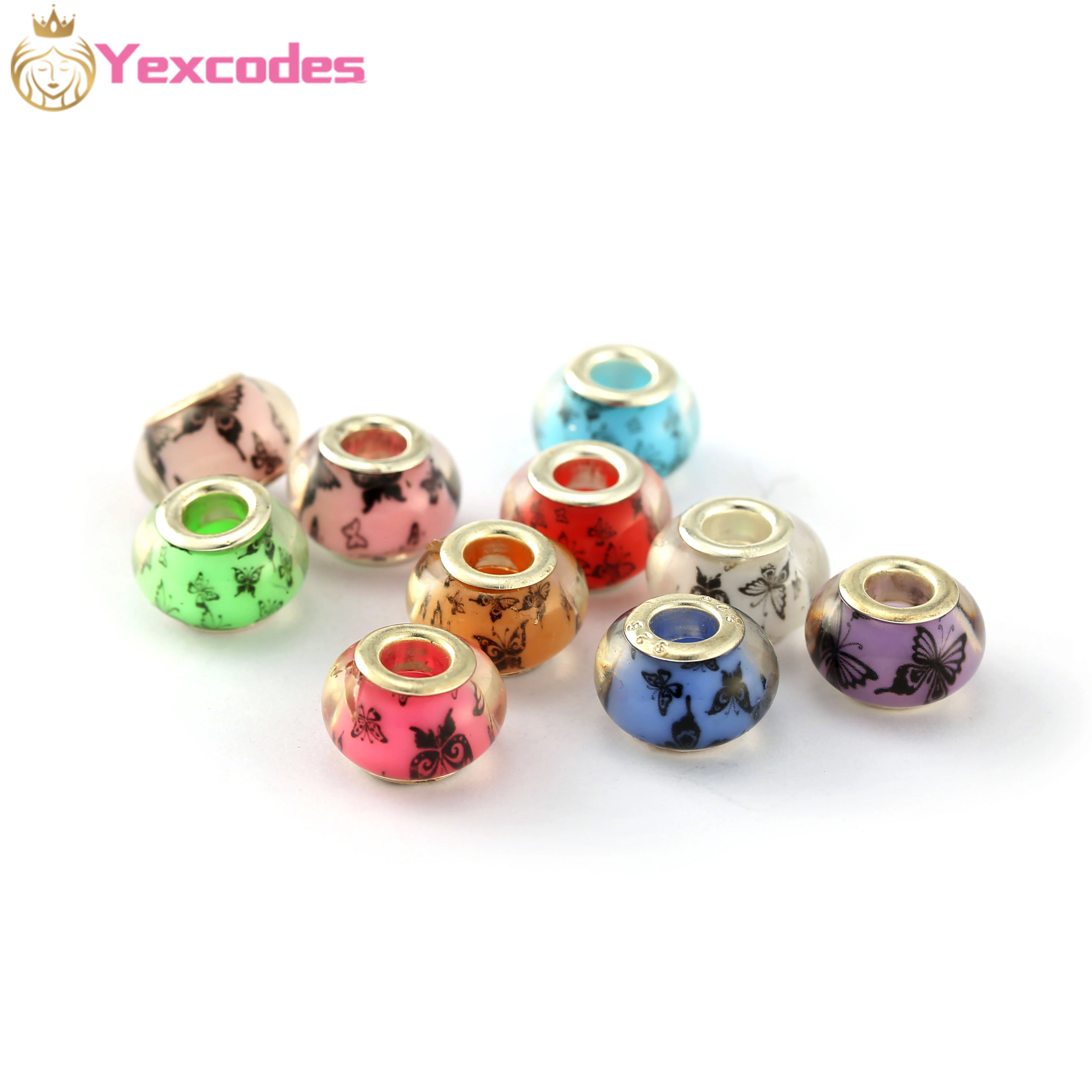 

2Pcs Children's Bracelet Beaded Resin Glossy Butterfly Flower Beaded Making Men's and Women's Children's Brand Bracelets Gifts