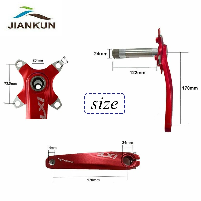 JIANKUN 9/16 дюймов 2 шт. педаль MTB велосипеда 104BCD 170 мм Кривошип IXF рукоятка цепная цепь