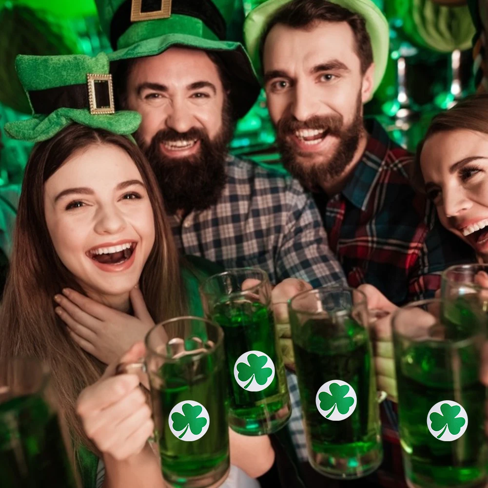

500PCS/roll St. Patrick's Day Clover Decal Roll Sticker Automatic Adhesive Paper Label Tape for Decoration #W0