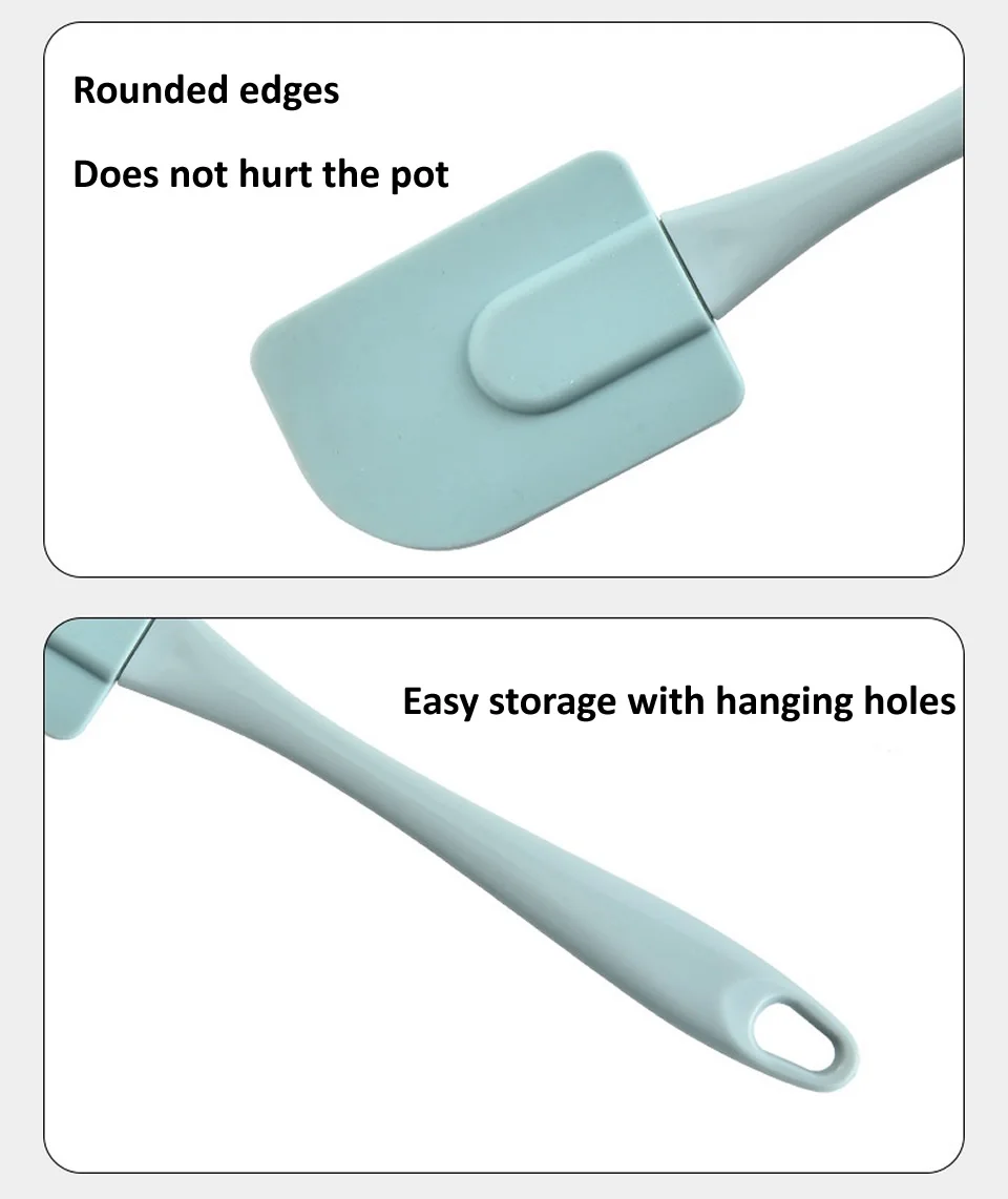 

Homatter 3PCS/Set Cream Scraper DIY Bread Cake Butter Spatula Mixer Oil Brush Kitchen Baking Tool Silicone Spatula Non-stick