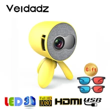 VEIDADZ YG221 Mini Phone With Screen 1080P HD HDMI-Compatible USB Video Player Children Gift Projector