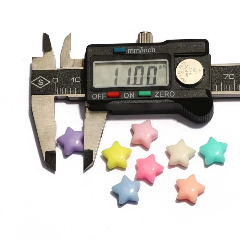 

11mm Colorful Star Shape Acrylic Loose Spacer Charm Beads for Jewelry Making Necklace Bracelet DIY Accessories