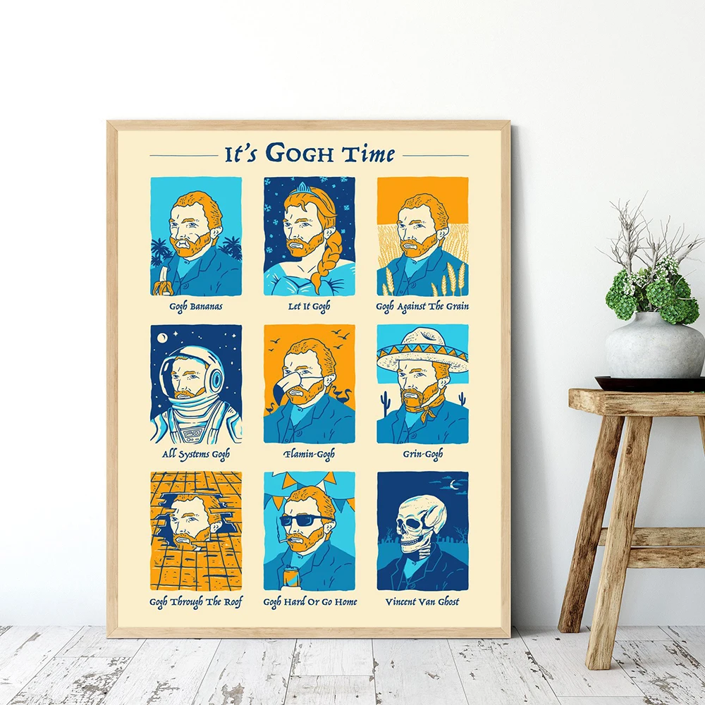 

Funny Art Van Gogh Selfie Canvas Painting Abstract Portrait of Van Gogh Posters and Prints Wall Pictures for Bedroom Home Decor