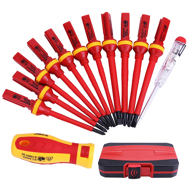 

LUCHSHIY Insulated Screwdriver Set 13 PCS Magnetic Screw Driver Bit Phillip Slotted Handle Electrician Repair Tool Screwdriver