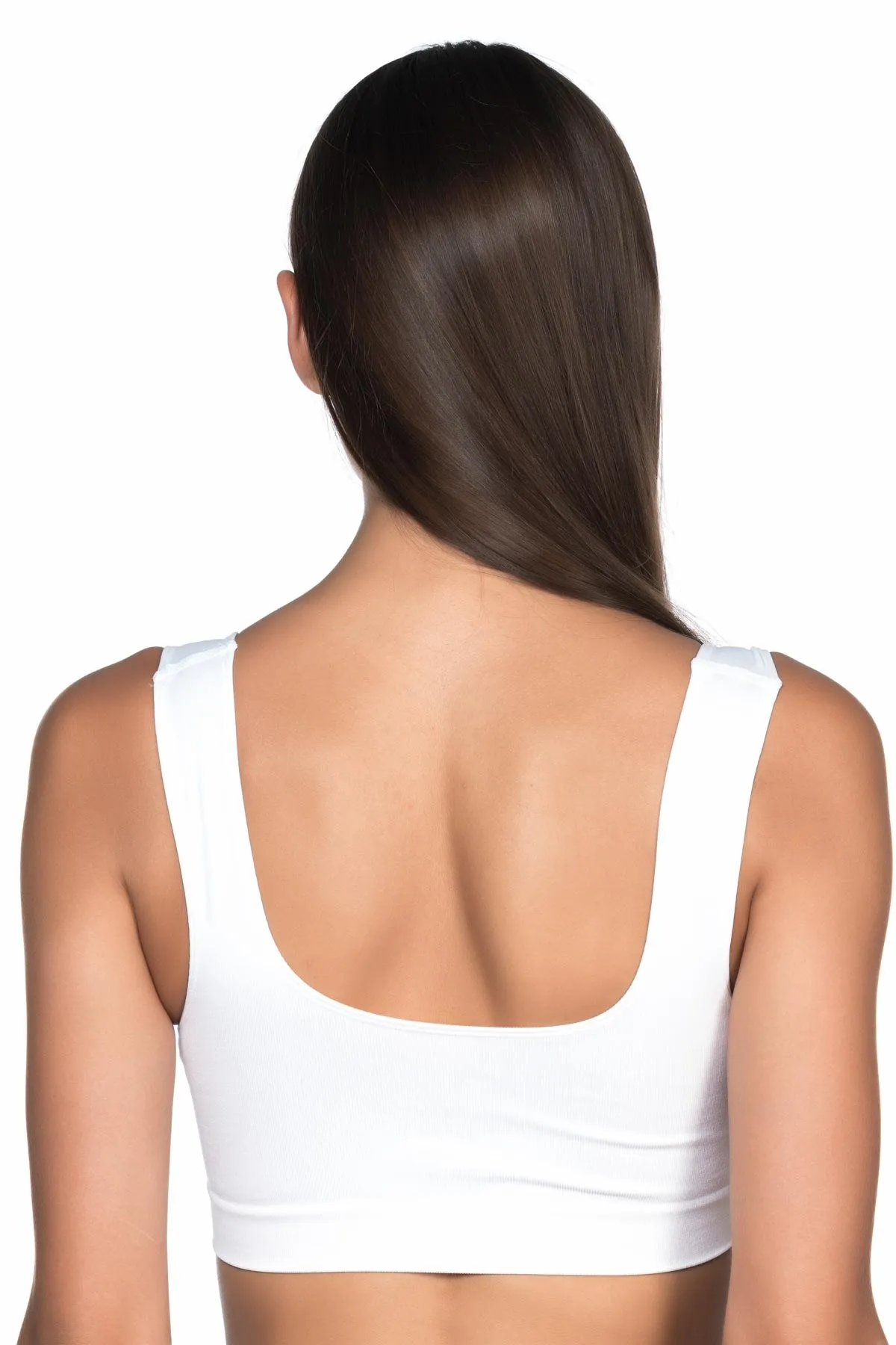 

Seamless Low-Cut Bra White new season rallying with thick straps casual sexy solid color beauty women top lingerie