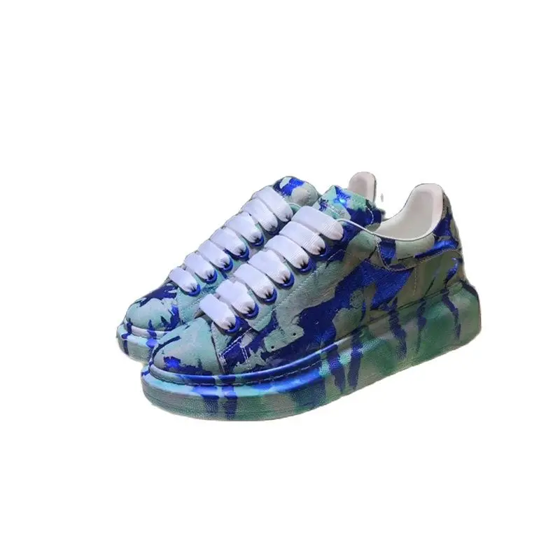 

Zapatos de cua de diseador para mujer, zapatillas de plataforma blancas, Tenis femeninos, informales, Mcqueens, primavera 2021