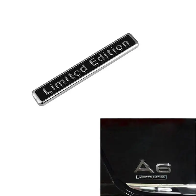 Наклейки заднего крыла автомобиля 3D металлическая Ограниченная серия Черная