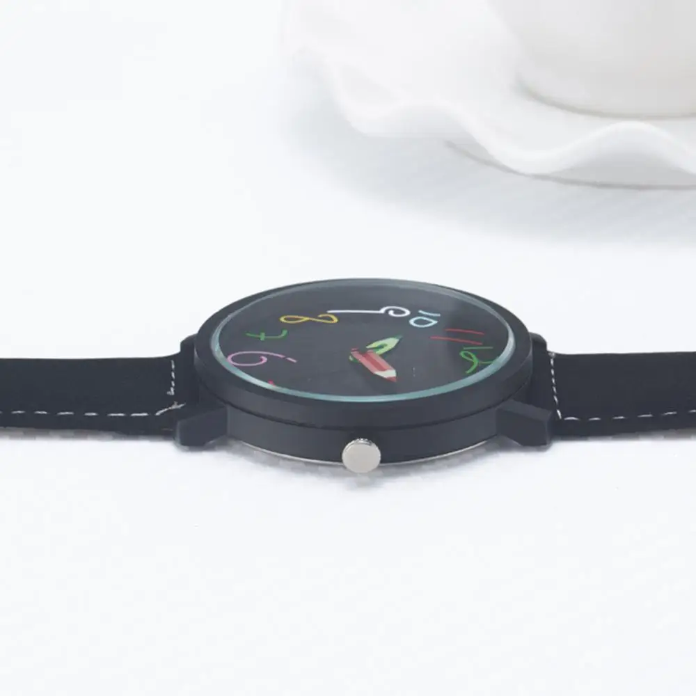 

Couple Fashion Band Wrist Watches Pencil Head Quartz Pointer Clock Students Gift Clock Male Reloj Mujer Relogio Feminino