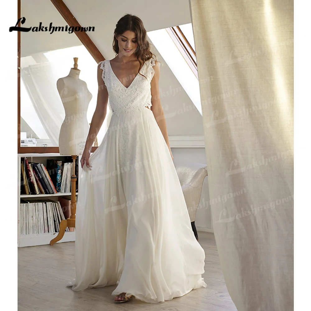 

Богемные свадебные платья 2022, блестящее эластичное шифоновое платье для невесты цвета белой и слоновой кости