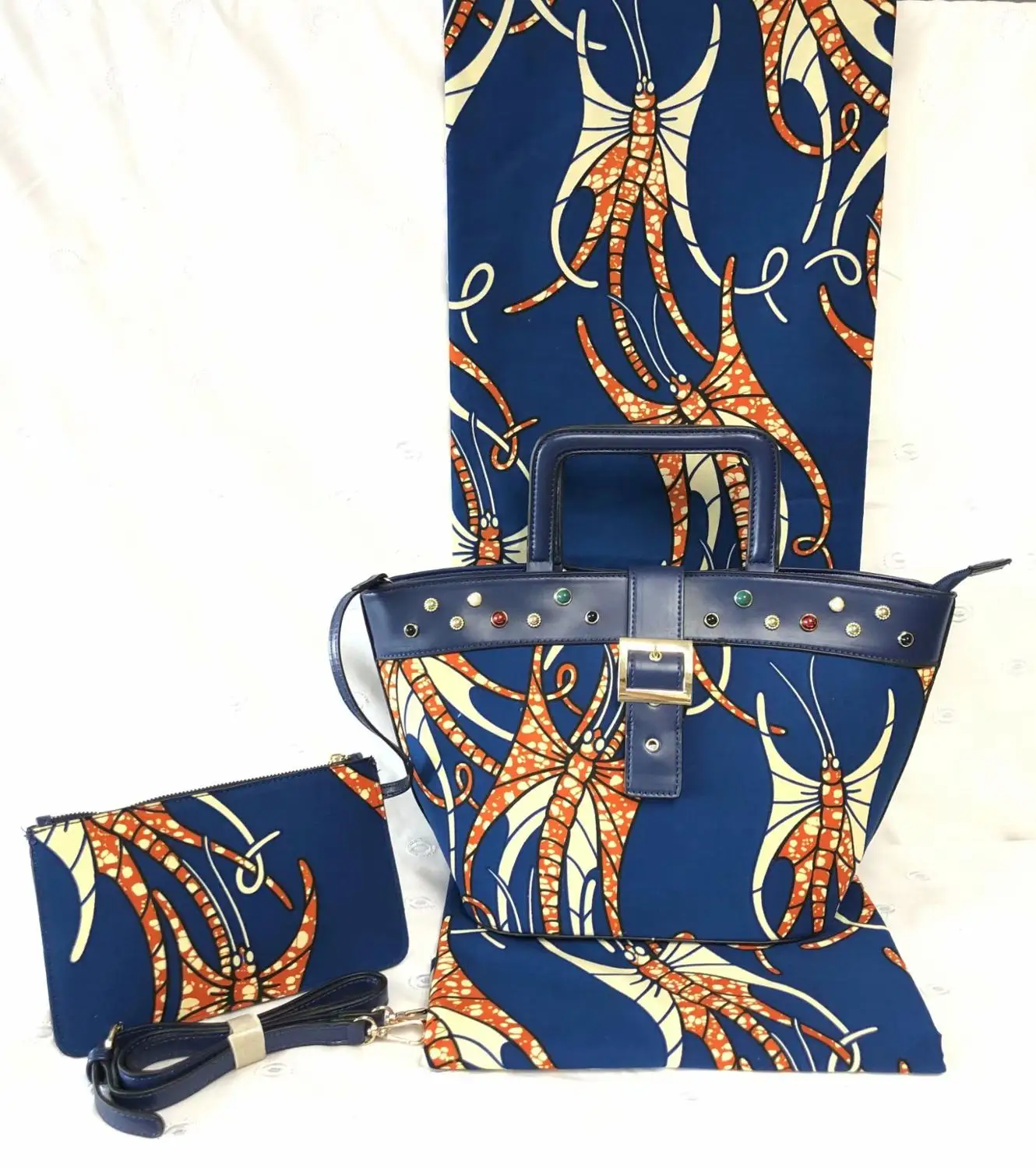 (3 шт./компл.) Африканская мода дизайн в Гане вощеная ткань женская сумка для