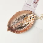 Поднос для хранения серебра, розовое золото, бижутерия из керамики эмаль, безделушка, глянцевая керамика, тарелка с листьями лист дерева, ювелирные изделия, закуски, десерт