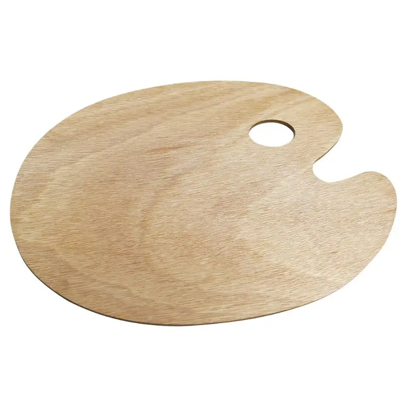 

Wooden Artists Palette with Thumb Hole Oil Painting Acrylics Paint Oval Painting Palette Tray for Adult
