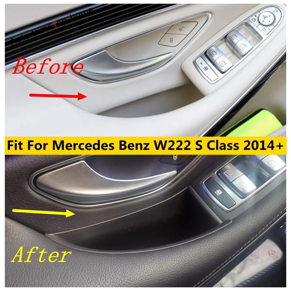 

Car Door Storage Box Handle Container Holder Cover Trim Plastic Interior Accessories For Mercedes Benz W222 S Class 2014 - 2020